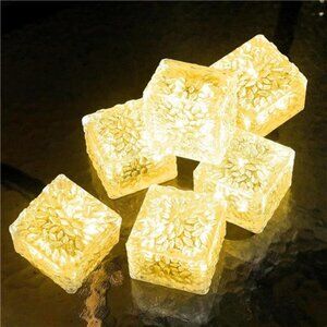 Solar Brick Lights Outdoor Waterproof Patio Brick Lights Garden Decor  6 pack